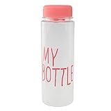 Botella De Agua De Plástico Botella De Zumo De Fruta Mano 500ML Reutilizable Taza De Leche - De Color Rosa