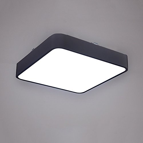 Preisvergleich Produktbild HOMEE Leuchter-energiesparende Deckenleuchten Led Aluminium Black Square Deckenleuchte für Wohnzimmer Office Küche Flur Hight Qualität energiesparend und schön,Warmes Licht-S-35 * 35Cm