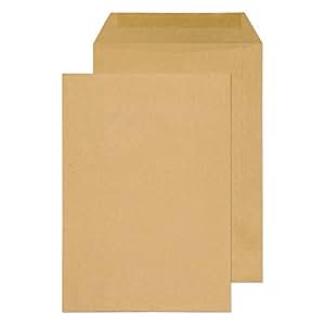 Majuscule Enveloppes Kraft 90g 17x25 Bandes Détachables - Paquet De 50