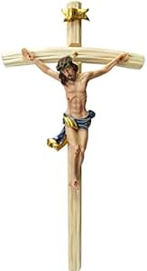 Kaltner Holzkreuz 50cm Mit Jesus Figur - Echtholz Buche Handbemalt