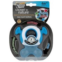 TOMMEE TIPPEE CLOSER TO NATURE EASY REACH TEETHERS MASSAGE 4M+(STAGE 2)-BLUE-FREE UK DELIVERY