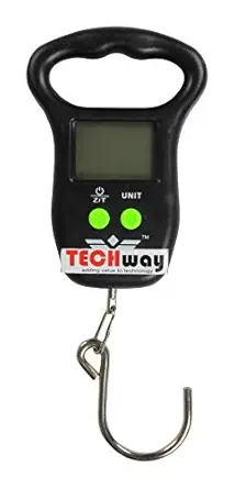 TECHway Portable Hanging Digital Weighing Scale.Capacity 50 Kg x 10 g. Ideal for luggage, LPG, ware houses and scrap weighing