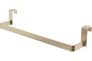 MICE COLLECTION Mice- Toallero de Barra para Mueble, Toallero de Acero Inoxidable - Resistente a Arañazos y Vapor - Sin taladros para Mueble - 36 cm (Oro Cepillado)