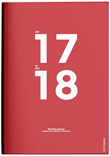 Octagon Design       Planificador mensual  12  meses  135  x 200  mm  peque  o  de septiembre de 2017  a agosto de 2018