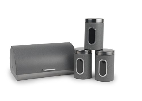 Salter Aufbewahrungsset Dosenset Marble Collection, Farbe: Grau, 4 Stück, keramik, Grau, 39x26x18.5 cm