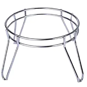 9933 Enterprises Fancy Water Pot and Matka Stand Stainless Steel Pot Stand Kitchen Rack Chrome Plated Plant Pot Stand (Silver)