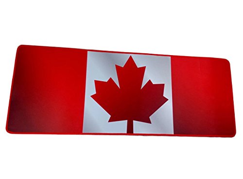 Woodlandu gro? Gaming Mouse Pad Gedruckt mit dem Kanada National flagge. Gen?hte Kanten Geschwindigkeit seidiger Oberfl?che rutschfeste Gummiuntermatten 300x800x3mm/11.8x31.5x0.12 inch Rot Edges