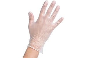 AUTO LABEL. FIRST CLASS DRIVER ACCESSORIES Caja 100 Guantes Vinilo Desechables Talla XL Transparentes (50 pares) Sin Polvo AQL 1-5 CE