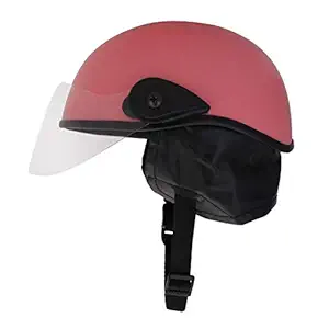 Sage Square Scooty Helmet for Men & Women (Pink Glossy) (Non-Motorized)