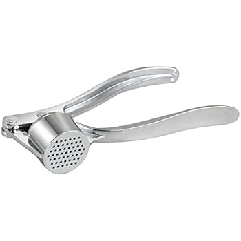 Arendo Edelstahl Knoblauchpresse - Mit Schäler & Bürste Für Knoblauch & Ingwer