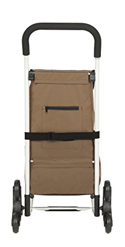 Einkaufswagen Treppensteiger Bo Time – Große Griff große Räder große Kapazität 52L – Chassis 100% Aluminium – Beutel Polyester 600D (braun) - 3