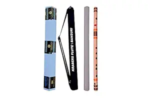 KRABERS bamboo flute/bansuri D-MIDDLE 17 inch with wooden cork well polished well tune (free with pvc carry bag)