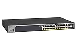 NETGEAR 28-Port Gigabit Ethernet Smart Managed Pro PoE Switch (GS728TPP) - with 24 x PoE+ @ 380W, 4 x 1G SFP, Desktop/Rackmount, and ProSAFE Lifetime Protection