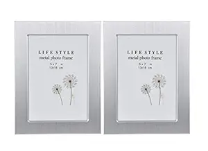 Aureum - Combo of 2 Photoframes | Silver-Plated Photo Frame with Stand | 5