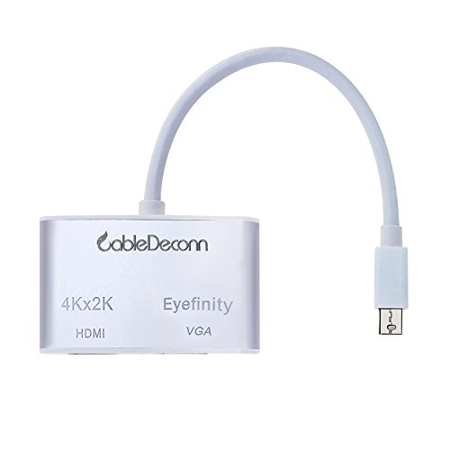 CableDeconn Mini DisplayPort V1.2 Thunderbolt auf HDMI 4 K * 2 K & VGA Konverter Adapter Kabel für Apple MacBook Pro, iMac, Macbook Air, Mac mini, Surface Pro, ThinkPad X1 – Mini DP zu HDTV Eyefinity VGA Adapter - 9