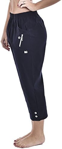 MUGHNIO Minni Rossa ® Womens Plain 3/4 Three Quarter Capri Cropped Shorts Ladies Stretch Fit Elasticated Waistband Trousers Plus Sizes (UK 18, Black)