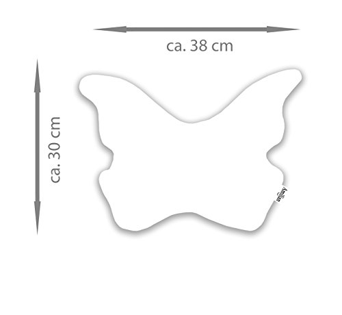 Amilian Babykissen gegen Plattkopf und Verformung Babykopfkissen Kopfkissen Baby 100% Schadstofffrei Schmetterling „Sterne Grau“ - 5