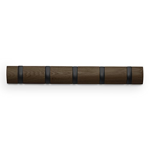 Umbra 318850-048 Flip Garderobenhakenleiste mit 5 Haken, walnuß