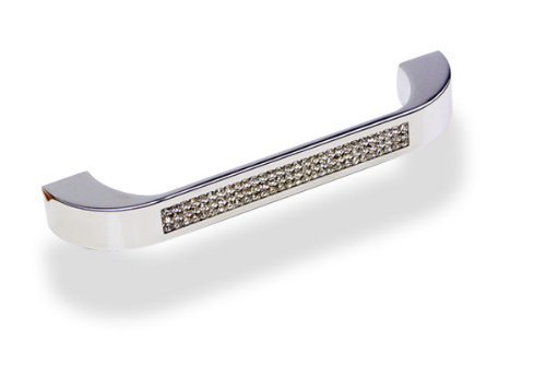 Preisvergleich Produktbild Griff Möbelgriff Schrankgriff Metall mit Swarovski-Einlagen, Oberfläche glanz...