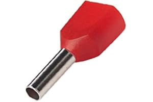 EDI-TRONIC tulejki tulejkowe podwójne tulejki kablowe izolowane 100 sztuk 2 x 1 mm² TE-2 x 1 mm² czerwone