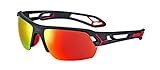 Lentes de policarbonato Cébé S\'Track Gafas de Sol, Unisex Adulto, Matt Black/Red, Medium