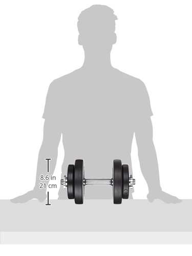 Gorilla Sports Kurzhantel-Set 20Kg (2x verchromte Hantelstange 35 cm, 4×1,25 und 4×2,5Kg Hantelscheibe Kunststoff) - 2