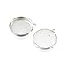 Produktbild 2 Stück 20 mm runde Fassung mit 1 Schlaufe 925 Sterling Silber Bezel Cup Findings für Anhänger Charms Ohrringe