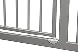 IB-Style – Treppengitter / Türgitter MIKA | Erweiterbar durch Verlängerungen | 75 – 175 cm | Auto-Close – automatisches Schließen | 90° Fixierung | Metall Silbermatt| Spannbreite 75 – 85 cm - 6