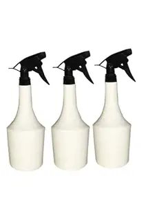 MAAP Empty Spray Bottles Plastic With Trigger Nozzle Pump 1 Litre / 1000ml Refillable And Reusable For Spraying Water Chemical Sanitizer essential Oil Liquid Of Agriculture Gardening Cooking Kitchen Home Barber Shop Bike Car Cleaning Purpose Color May Change Bot-21 ( Pack of 3 Combo )