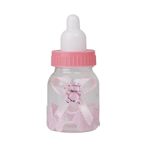 Tinksky Baby Candy Box Flasche Baby Shower Geschenk Box Party bevorzugt Taufe Geschenkpaket von 12(Pink) - 2
