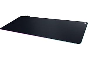 ‎ROCCAT Roccat Sense AIMO XXL Gaming Mauspad - LED Beleuchtung, Höchstmaß an Präzision, gummierte Unterseite, (900 mm x 400 mm x 3,5 mm), schwarz ROC-13-371 Schwarz + AIMO