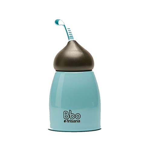 Botella termo reutilizable de acero inoxidable de doble capa, BBO9 Irisana, con divertido y elegante diseño, ideal para todas las edades, niños, jóvenes, adultos. 260 ml. Colores Rosa/Azul