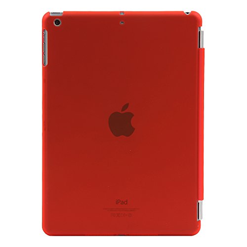 Besmall Neu Ultra Slim Edles iPad Air iPad 5 Hülle – Smart Cover Leder Case Schutz Hülle Tasche + Back Case – inkl. Displayschutzfolie Reinigungstuch Stift mit Multi Ständer Auto Sleep Wake (iPad Air/iPad 5, Farbe:Rot) - 7