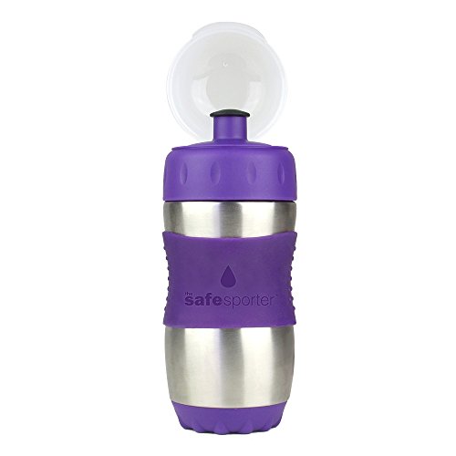 Kid Basix KB-SafeSporter - Botella infantil con boquilla (355 ml), color morado