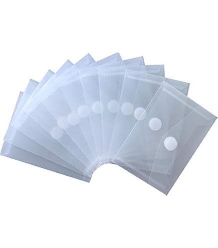 Lot De 20 Porte-Documents Plastique A5 Transparents 23x18cm - Pochette Classeur Perforée 7 Fois Avec Bouton Imperméable