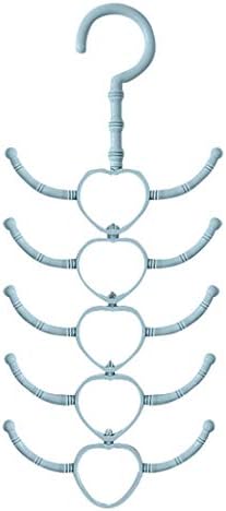 New Multi Purpose Plastic Hooks Clothes Hanger Tie Scarf Rack Belt Storage Rack Key Towel Shoes Holder Hooks Storage Hanger (Blue)