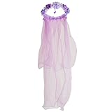 Premium PURPLE Tiara / Halo / Hair Band / Crown / Diadem For - Birthday Parties, Fancy Dress as Fairy or Angel , comes With A Net Cloth As Veil inchesFront Or Behind Shoulders . Size 6.5 inchesDia x 30 inchesLength (16.5 cm x 76 cm) RS.299 (70.00% Off) - Amazon