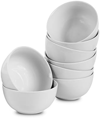 Klikel8 Pack 18oz White Round Soup Bowls - 5.5-inch (18oz) Classic Solid Coupe Style Porcelain Dinnerware - Large Bowl For Noodle Pasta Cereal Salad