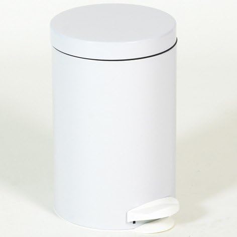 Teko Plastic Galvanized Pedal Bin with Metal Housing, White, 30 x 23 x 35 cm