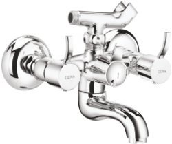 Cera Crayon Quarter Turn Fittings Wall Mixer with Telephonic Shower Arrangement (Chrome Finish)
