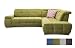 Produktbild CAVADORE Ecksofa Mistrel mit Ottomanen rechts / Große Eck-Couch im modernen Design / Inkl. verstellbare Kopfteile / 269 x 77 x 228 / Grün