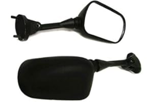 NEWLAND2019 Espejo retrovisor de montaje de carenado delantero de motocicleta deportiva para Kawasaki 2005-2008 Ninja 636 ZX6R ZX6RR / 2004-2008 ZX10R (Negro)