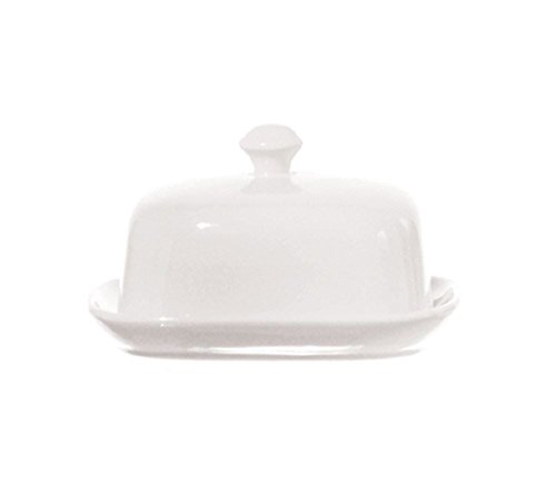 la Porcellana Terrine Covered Butter Dish Gift Box, Porcelain, White, 17.5 x 13.5 x 8 cm