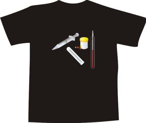 T-Shirt E187 with multicolored frontprint colored shirt XXL - injecting equipment