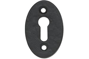 Euroart Oval Open Escutcheon in Black Antique Finish & Dimensions 34mm x51mm .Perfect for Traditional and Period-Style Doors.