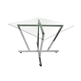 Premier Housewares - Mesa auxiliar (tablero de cristal templado, patas cromadas, 40 x 60 x 60 cm), color negro