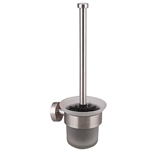 WC-Bürstenhalter, Dailyart WC-Garnitur Toilettenbürste mit Glaseinsatz und austauschbaren Toilettenbürste WC-Bürste - zur Wandmontage , Befestigen ohne bohren