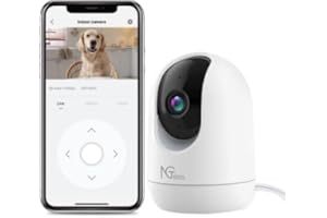 NGTeco Indoor Smart Security Camera,352°Pan&60°Tilt Motion Tracking,1080p HD Camera 2.4GHz with Night Vision,Cloud Storage,Works with Alexa&Google Assistant,White(C2500) (C2500)