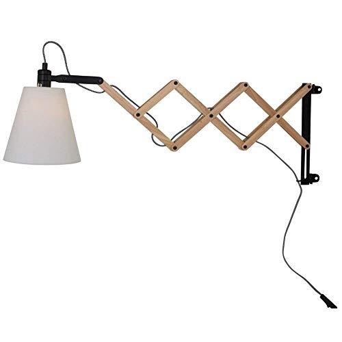 Wandleuchte LIV aus Birkenholz mit Ziehharmonika-Arm