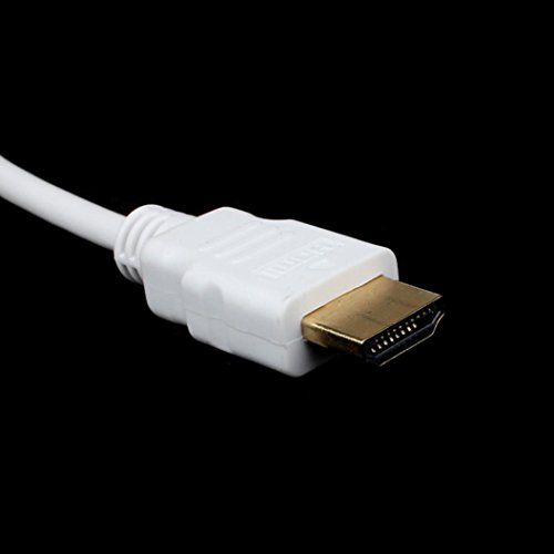 Switchali HDMI auf VGA Konverter Adapter mit Audio USB Kabel Stecker 1080P für PC (Weiß) - 5